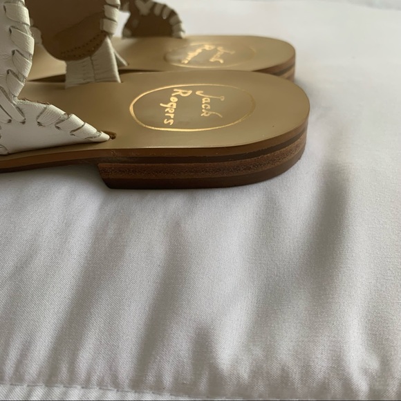 JACK ROGERS White & Gold Lauren Sandal - Picture 11 of 15